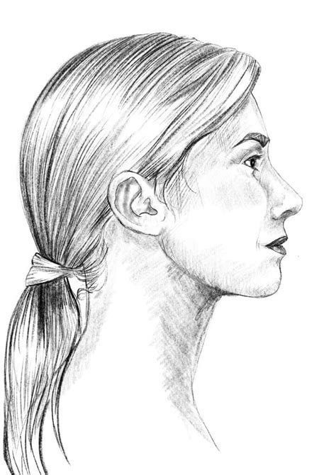 woman side profile drawing